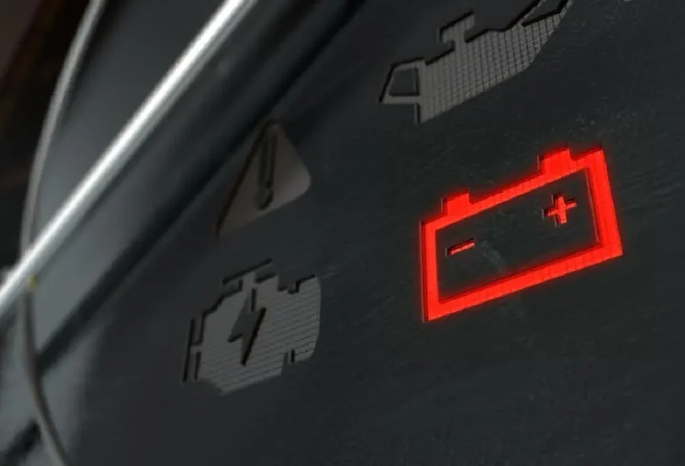 A mechanic installing a car battery with a UAE map in the background.